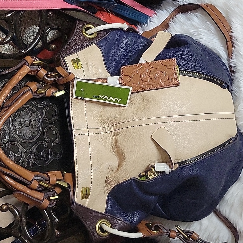 OrYany tan and blue bag